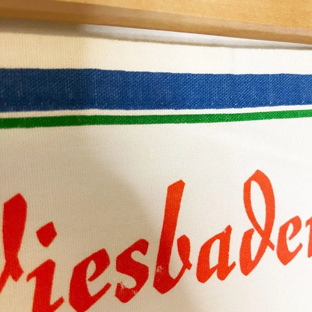 Vintage 1985 Wiesbaden Germany Tea Towel Calendar Souvenir Dish Towel Baumwolle